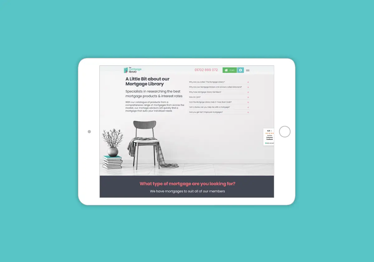 Website design for Mortgage Library