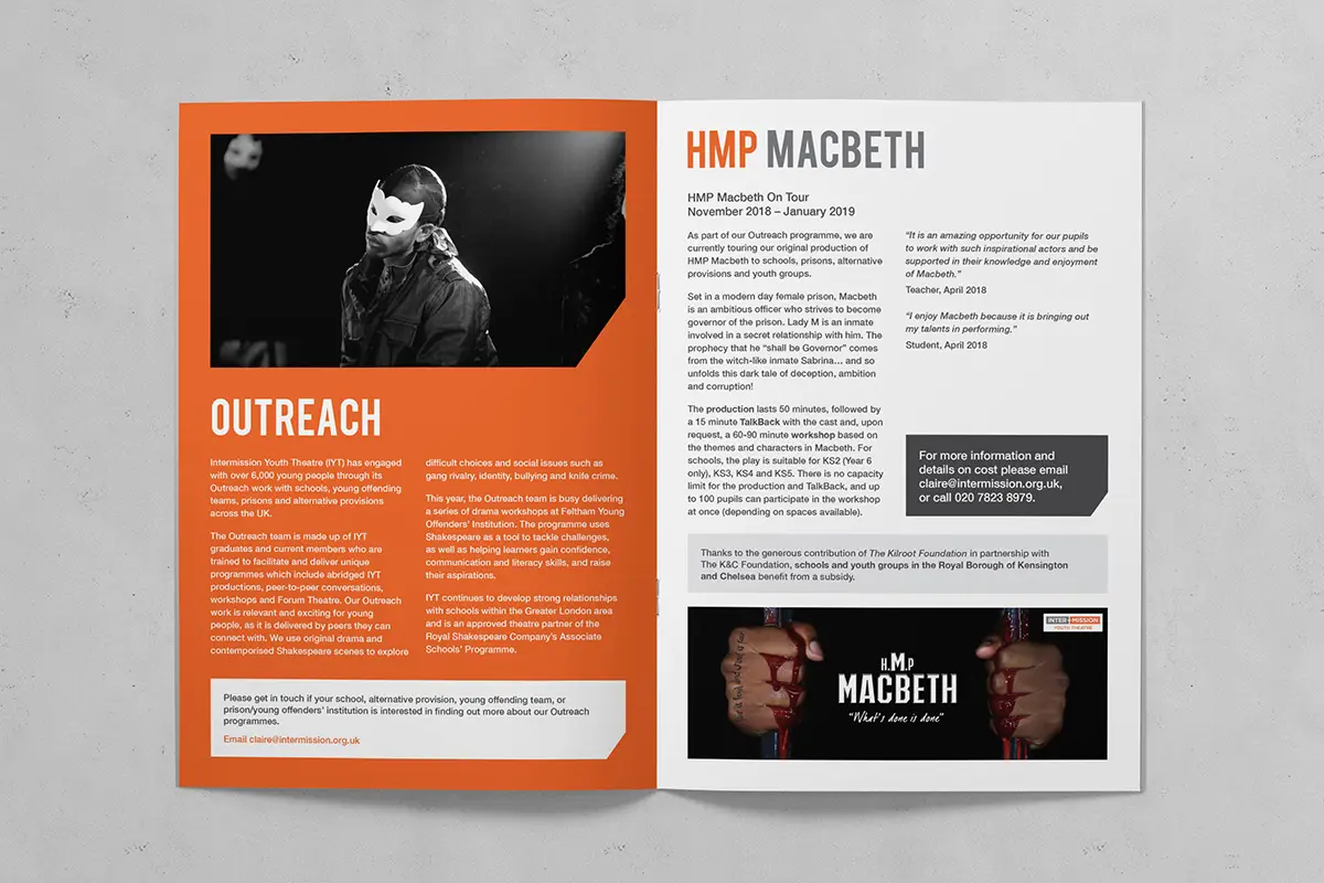 A photo of an inside spread of the Guilt Trip programme